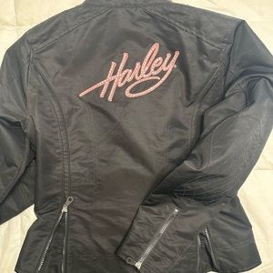 HARLEY DAVIDSON WOMENS PINK LABEL EMBELLISHED JACKET 98510-12VW SZ L